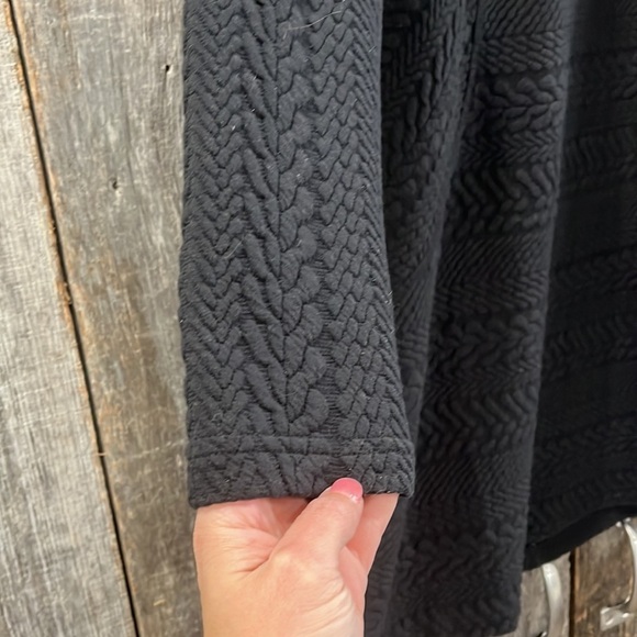 PrAna Black Jacquard Macee Knit Quilted Long Sleeve Dress - Picture 8 of 9